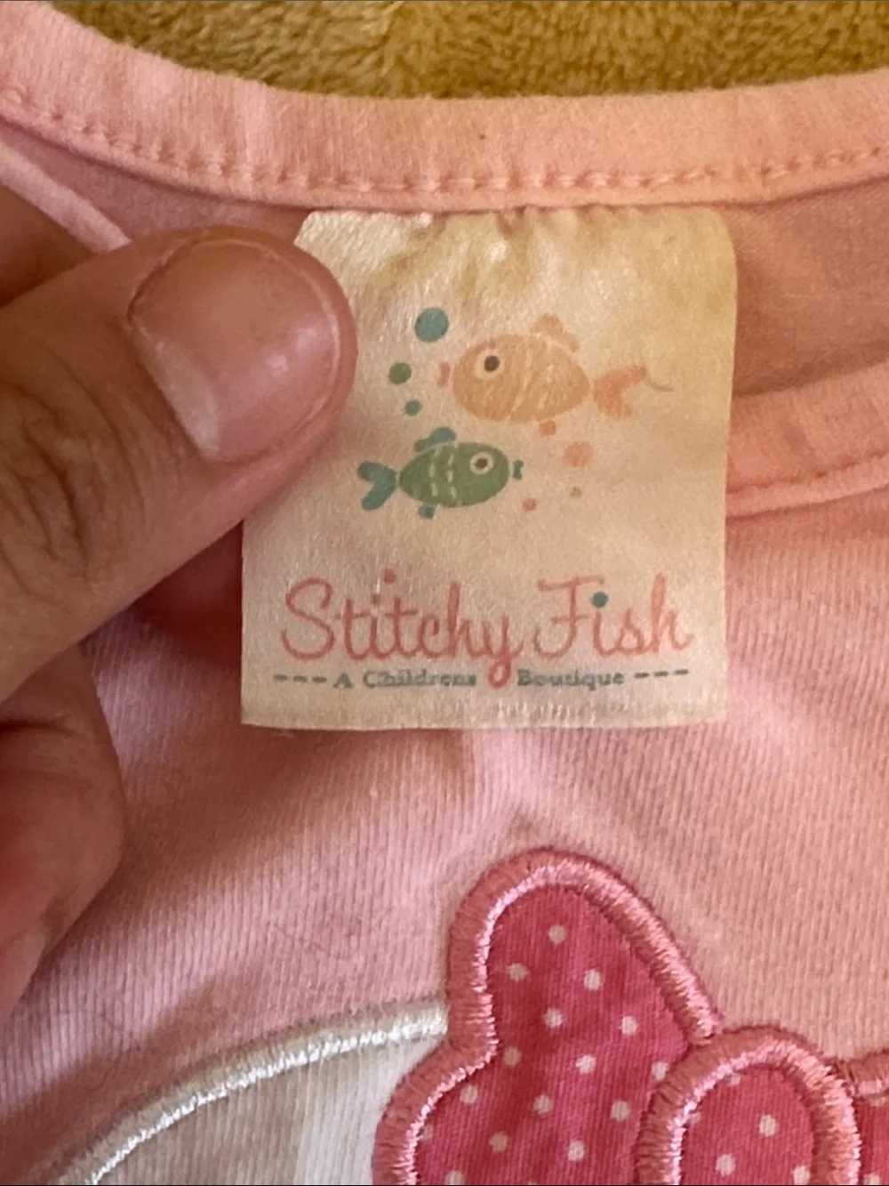 Pink Baby One-Piece Romper with Ghost Applique EUC